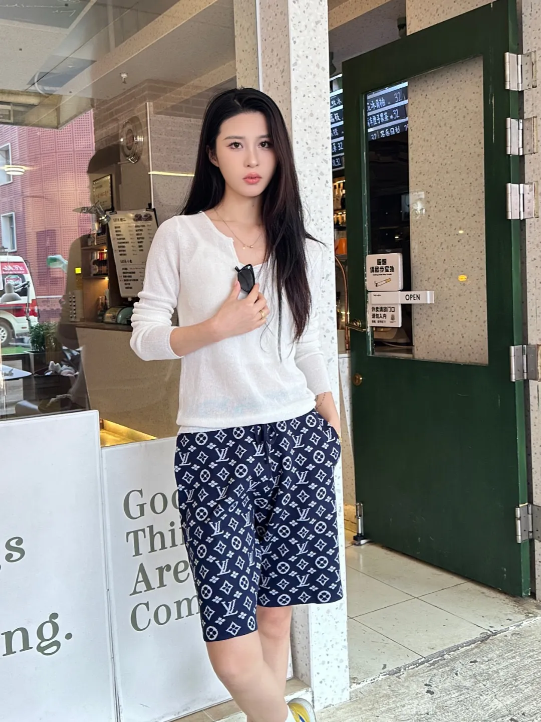 Louis Vuitton/Louis Vuitton full-frame old flower jacquard knitted shorts